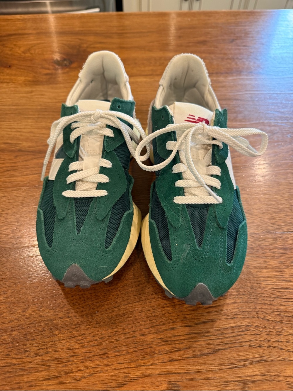 New Balance Women's Green and White Athletic Sneakers - Picture 2 of 4